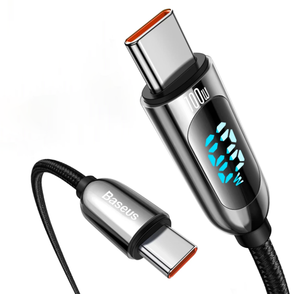 Baseus Display Fast Charging | Kabel Type-C USB-C 5A 100W se zobrazením Power Delivery Quick Charge 4.0 2m