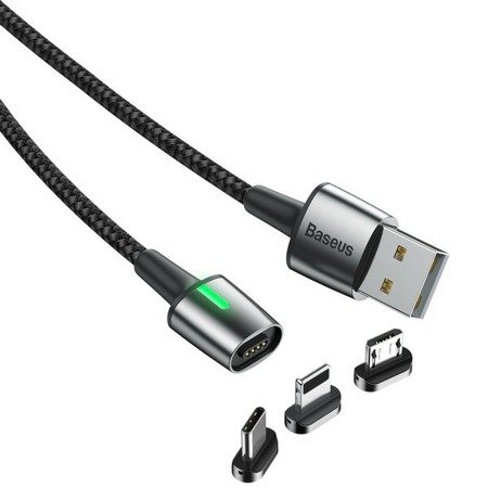Baseus Zinc Standard | Magnetický kabel 3v1 USB - Lightning Micro Type-C 2a 100 cm EOL